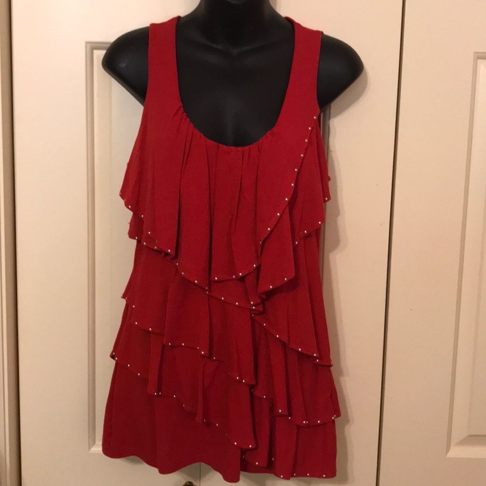 Beautiful red beaded tank top